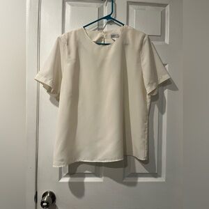 Vintage Lauren Lee White Chiffon Type Blouse - Size Large